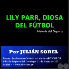 LILY PARR, DIOSA DEL FÚTBOL - Por JULIÁN SOREL - Domingo, 31 de Enero de 2021